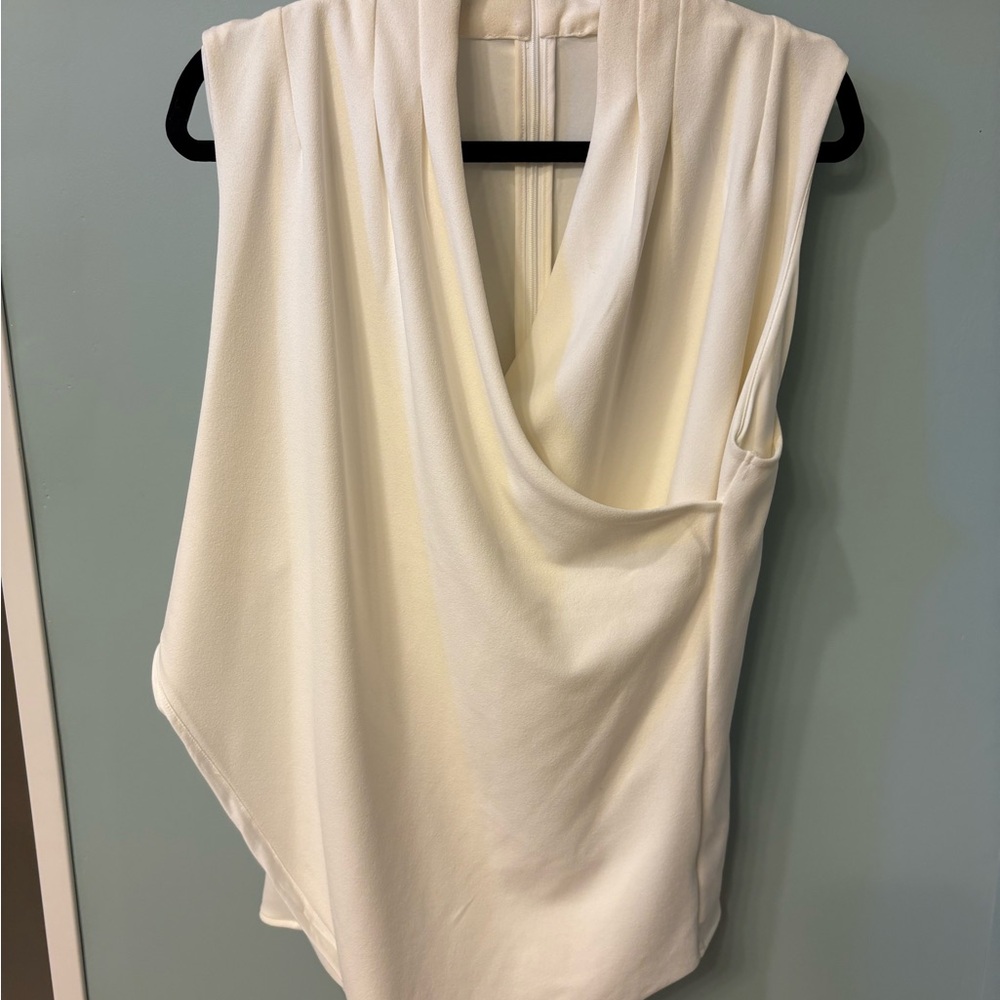 Lauren Ralph Lauren Ivory Drape Blouse